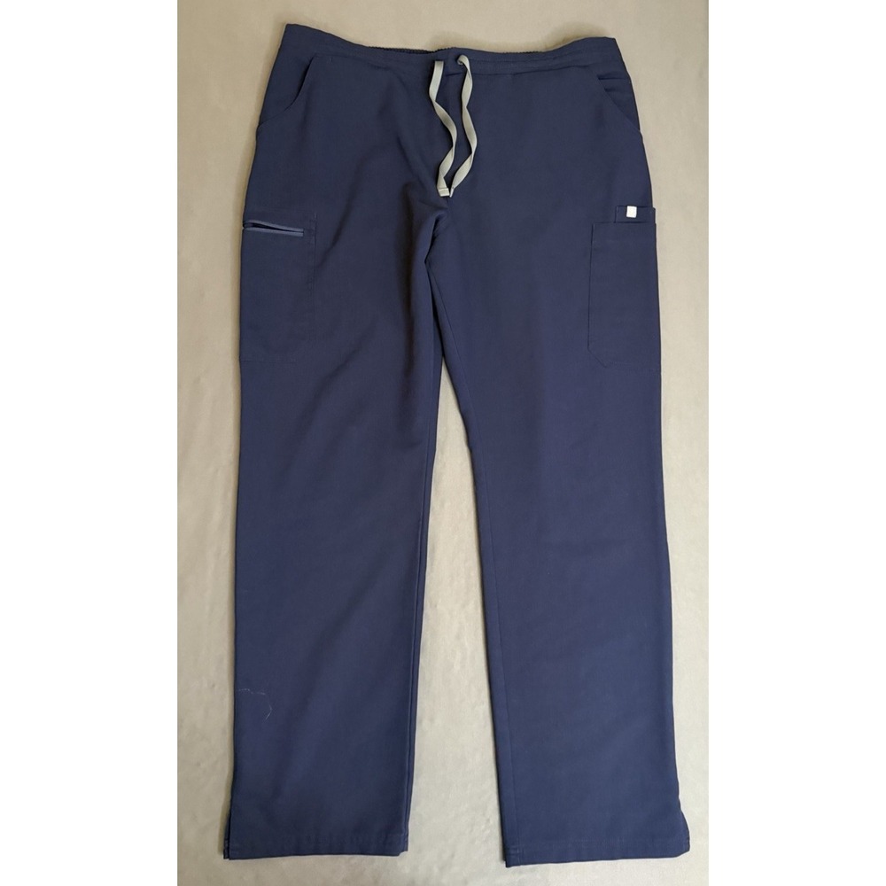 FIGS Technical‎ Scrub Pants Womens XL Blue Straight Leg High Rise Drawstring